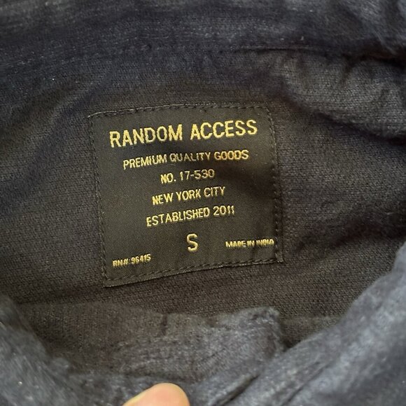 Random Access Men’s Corduroy Shirt S Navy Blue Button-Up Casual Fall Jersey - Picture 9 of 16